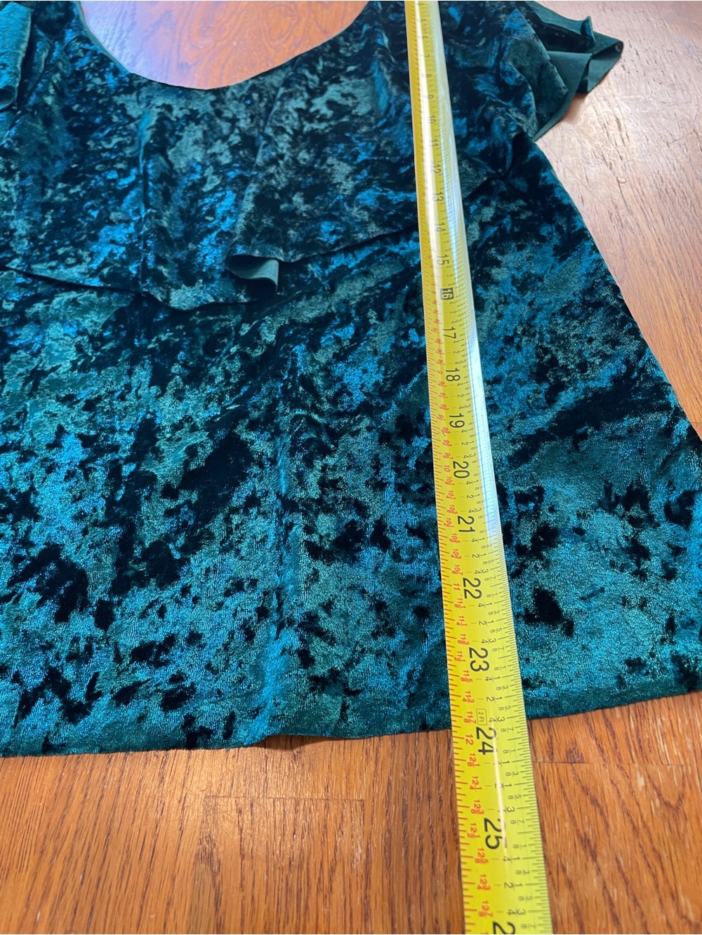 Chelsea28 Teal Velvet‎ Ruffle Tank - Picture 4 of 6